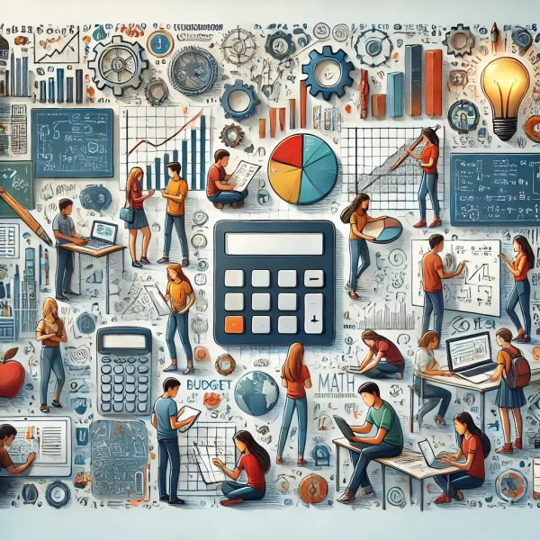 Image highlighting the use of math in various professions.